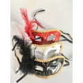 Miniatyrbillede 1 af 4: Halloween mask Unisex Vuxen spets / fjädrar. Vietnamesisk ( 2-PACK ) Black
