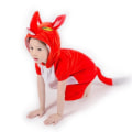 Pikkukuva 2 / 2: Dinosaur-asu Unisex Lapset/ naamioituneet / Jurassic / lohikäärme / mysdr Dinosaurie röd - stl: 100 cl