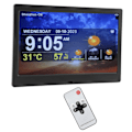 Miniatyrbild 4 av 11: Digital kalender väckarklocka 10 tum stor display WiFi automatisk dimbar datum dag väckarklocka med fjärrkontroll för hem  Svart