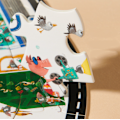 Miniatyrbild 3 av 4: Barnens pusselkognition, mänsklig geografi, dinosaurietransport, sovande skönhet bärbar presentask, 4-8 år gamla pojkar och flickor