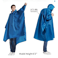 Pikkukuva 6 / 6: Aikuisten kevyt vedenpitävä hupullinen sadeponcho taskulla - Unisex-sadetakki retkeilyyn, telttailuun ja hätätilanteisiin blue