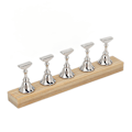 Miniatyrbillede 6 af 11: Magnetisk neglevisning stativ log legering DIY træning fingernegl display holder til skønhedssalon