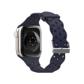 Miniatyrbillede 1 af 4: Watchrem til Apple iWatch 6/5/4/3/2/1 Generation SE Hullet Blonder Massivt Silikone Rem --- Midnatsblå（42/44/45MM）