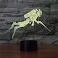 Miniatyrbillede 6 af 8: WJ 3D Dykning Fjernbetjening 16 Farve Natlys Illusion Akryl LED Bordlampe Sengelampe Børns Soveværelse Skrivebord Dekoration Fødselsdag Gaver Legetøj til Børn