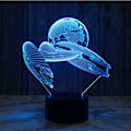 Miniatyrbillede 1 af 6: WJ 3D optisk illusion børnelampe, 3D nattelys senglampe 16 farver med fjernbetjening astronautlegetøj som en perfekt fødselsdag (farve: blå)