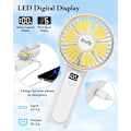 Pikkukuva 5 / 7: Kädessä pidettävä tuuletin, kannettava käsituuletin USB 5200mAh ladattava kokoontaitettava pöytätuuletin, erittäin hiljainen 6-nopeuksinen LED USB C kaulatuuletin, käsituuletin De white