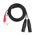 Miniatyrbilde 3 av 10: 1,5 m mikrofon profesjonell 3-pin dobbel XLR hann til dobbel RCA hann patchkabel