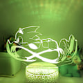 Miniatyrbild 2 av 7: Qinwei Anime Elektrisk Sonic Löpning Nattljus 3D Illusion Lamp med 16 Färger Fjärrkontroll för Pojkar Sovrum Nattljus Dekorationer -- Mönster H（