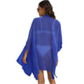 Miniatyrbillede 2 af 3: Kvinde Badetøj Cover Up Knap Chiffon Badetøj Strand Cover Up --- Blå（Størrelse M）