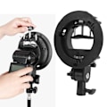 Miniatyrbild 11 av 11: S-typ fäste för Bowens-fästehållare S-typ fästehållare för Speedlite Flash Snoot Softbox Beauty Dish Reflektor Paraply