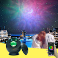 Miniatyrbilde 1 av 4: LED-stjerneprojektor, galaksebelysning, intelligent fjernkontroll WIFI måne full himmel stjernevannmønsterlampe tåke aurora hav atmosfærelampe