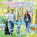Miniatyrbild 9 av 9: Bubble Gun med Bubbelvätska, Bubbelmaskin för Småbarn med 360-Graders Läckagesäker Design, Ergonomiskt Grepp, Automatiska Bubbelpistoler