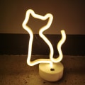 Miniatyrbillede 2 af 4: LED Neon Skilte til vægdekoration, Kattenatlyslamper Kunstdekoration, USB eller Batteridrevet, Sengelamper Bordlampe (Varmt hvid)