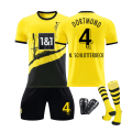 Miniatyrbild 1 av 2: Dortmund Hemma Barnfotbollströja Set med Strumpor och Skydd 23/24 4 N.SCHLOTTERBECK barnstorlekar 24