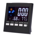 Miniatyrbild 1 av 5: Multifunktionell digital färgglad LCD-termometer hygrometer klocka larm snooze-funktion kalender