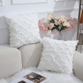 Miniatyrbillede 2 af 7: Off White Dekorative Pudebetræk 18 x 18 Tommer Pakke med 2 Boho Pudebetræk til Sofa og Couch, 100% Bomuld
