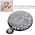 Miniatyrbillede 4 af 4: Neglekunst Stempling Mode Spejl Blomst Manicure Plader DIY Polish Print Stempling Skabelon SG-05