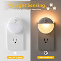 Miniatyrbillede 4 af 8: 2-pak Plug-in Natlampe med 3 Lysindstillinger, Trinløs Dæmpning, Lyssensor, Varm Hvidt Natlys til Badeværelse, Gang, Trappe