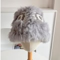 Miniatyrbilde 2 av 3: Y2k Heklet Bøttehatt Pelshatt Heklet Hatt for Kvinner Vinterhatt Fuzzy Bøttehatt Y2k Tilbehør