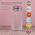 Miniatyrbillede 3 af 7: Salt- og pebersæt med rustfrie toppe, sæt af 2 (stribede rektangulære shakere) Striped rectangular Shakers