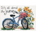 Miniatyrbillede 1 af 4: The Journey's cykel - Tællesyning broderikit, 14 count hvidt blankt stof, 7\" x 5\"