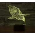 Miniatyrbillede 5 af 8: WJ 3D Haj Remote Control 16 Farve Natlys Illusion Akryl LED Bordlampe Sengebordslampe Børns Soveværelse Skrivebordsdekoration Fødselsdagsgaver Legetøj til Børn