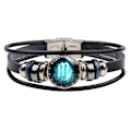 Miniatyrbillede 1 af 5: Wekity Constellation Flettet Reb Armbånd - Punk Legering Læder Armbånd - Håndvævet Flettet Reb Armbånd Punk Kæde Manchet