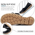 Miniatyrbild 2 av 4: Damloafers - Casuala slip-on loafers i läder för kvinnor - Bekväma körsko för utomhuspromenader - Svarta (storlek 41)