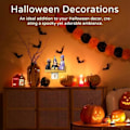 Miniatyrbillede 6 af 9: Lejrbål Natlys 1 stk Hexe og Kat Flimrende Natlys 2024 Halloween Natlys 3D LED Falsk Lejrbål Natlys Stik i W
