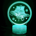 Miniatyrbilde 2 av 6: WJ 3D Juleklokke Nattlys Lampe Illusjon 16 Farge Endring Bord Pult Dekorasjon Lamper Gave med Akryl Flat ABS Base USB Kabel Leke