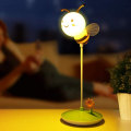 Miniatyrbillede 3 af 7: Sød Humlebi LED-bordlampe Touch Control Dæmpning 3 Lysstyrke og 360° Fleksibel Svanehals Øjenpleje USB Genopladelig (gul)