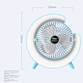 Miniatyrbillede 4 af 5: Multifunktionel farverig lille bordventilator, bærbar gulvmonteret ventilator med lys, USB-opladning personlig ventilator, luftcirkulationsventilator, 5 Blue