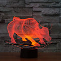 Miniatyrbild 5 av 6: JUSTUP Bull Optisk Illusion 3D LED Sensor Nattlampa med Smart Touch  USB-kabel 7 Färger Ändra Atmosfärlampa för Jul Thanksgiving Dekor
