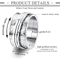 Miniatyrbillede 3 af 8: Rustfrit stål blomst udskæring spinner ring Daisy Fidget Band ringe måne stjerne onde øjne kors angst ring til kvinder mænd-US5