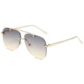 Miniatyrbilde 1 av 6: Retro Rimless Aviator Solbriller for Kvinner Menn Klassisk Dame UV400 Beskyttelse Gradient Linse Solbriller