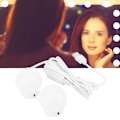 Miniatyrbillede 5 af 11: LED-pære spejl lys forfængelighed USB touch switch spejl lampe kit linse forlygte pærer kit 2 pærer