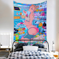 Miniatyrbillede 4 af 7: Wekity Anime Gobelin Æstetisk Kunst Hjem Baggrund Stof Dekoration Gave Boho Gobelin til Stue Soveværelse Dekoration (614-19, 51 X 59 tommer )