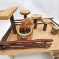 Miniatyrbillede 2 af 5: Hamster træ foder skål lille dyr foder skål til hamster dværg syrisk gerbil mus Degu chipmunk egern pindsvin