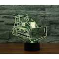 Miniatyrbilde 4 av 8: 3D Bulldozer Bil Fjernkontroll 16 Farge Nattlys Illusjon Akryl LED Bordlampe Sengelampe Barn Soverom Skrivebord Dekor Bursdagsgaver Leker for Barn
