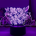Miniatyrbillede 3 af 7: WJ 3D Led Illusion Lampe Anime Natlampe til Børneværelse Dekoration 7 Farve Touch/Fjernbetjening 16 Farver Skiftende USB Skrivebordslamper