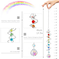 Miniatyrbillede 5 af 7: WJ123 Solfangervindmølle med Kugle og Spiralhale, Krystal Dekorativ Vindmølle, 17,7 tommer Vindfangervindmølle med Syv Chakraer 2 Colorful Beads