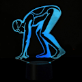 Miniatyrbillede 4 af 5: WJ 3D Svømning Natlys Lampe Illusion Led 7 Farve Skiftende Touch Switch Bord Dekoration Lamper Akryl Flad ABS Base USB Kabel Legetøj