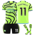 Miniatyrbillede 1 af 2: 2324 Arsenal udebanetrøje sæt med sokker No.11 MARTINELLI XS