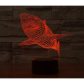 Miniatyrbillede 2 af 8: WJ 3D Haj Remote Control 16 Farve Natlys Illusion Akryl LED Bordlampe Sengebordslampe Børns Soveværelse Skrivebordsdekoration Fødselsdagsgaver Legetøj til Børn