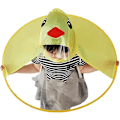 Miniatyrbild 2 av 6: Regnkappa för barn med paraplyhatt - Vattentätt regnkläder i UFO-stil för småbarn, pojkar och flickor (Gul) yellow S