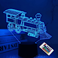 Miniatyrbillede 1 af 6: Qinwei Tog Natlampe 3D Illusion Lampe 16 Farver Skiftende med Fjernbetjening Dim Funktion