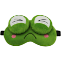 Miniatyrbild 3 av 7: Rolig Groda Sömnmask Mjuk Plysch Justerbar Blindfold Ögonmask Skydd med Återanvändbar för Män Kvinnor Barn