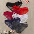 Miniatyrbild 6 av 7: Underkläder Bomullstrosor 3-pack T Tillbaka Se Through G-Strings Sexig spets Andas Bikinitrosor Tonåringar Underkläder, Rödbrun, M