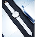 Miniatyrbild 2 av 5: AVEKI Watch i äkta läder Flerfärgat vattentätt för män kvinnor, GR-vit (15 mm)