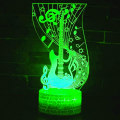 Miniatyrbild 2 av 6: 3D-gitarr nattlampa bordslampa optisk illusionslampor 16 färgskiftande lampor LED-bordslampa jul hem kärlek födelsedag barn barn inredning leksak present